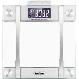 VonHaus Body Fat Scales 400lb Weight Capacity Hydration Monitor Composition Analyser Bathroom Scales